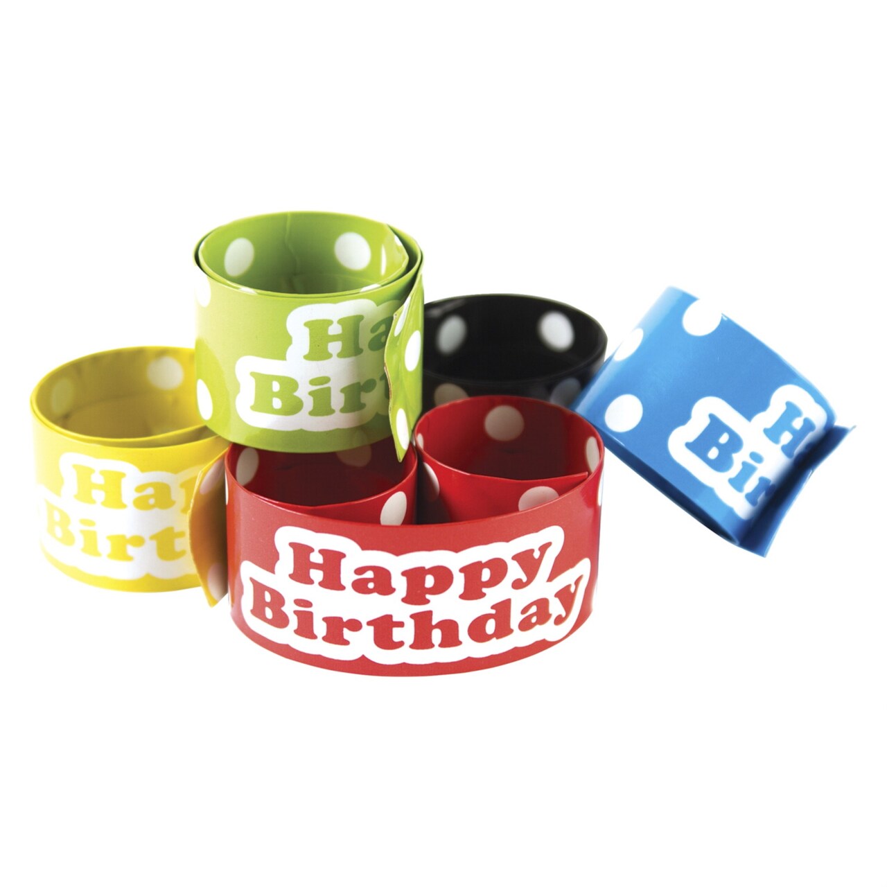 Teacher Created Resources Happy Birthday Slap Bracelets, Polka Dots, Pack of 10